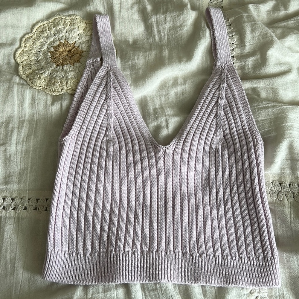 Light lavender aerie knit tank top
